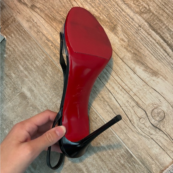 Christian Louboutin Heels - Rosalie Sandals - Leather & PVC Black - Picture 7 of 12